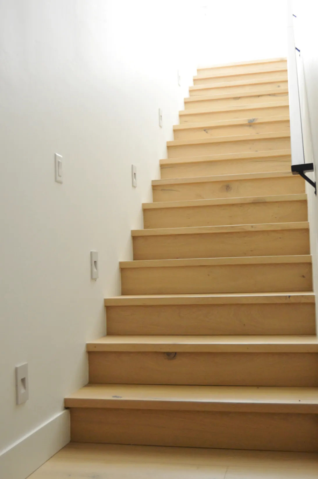 White oak staircase, full run