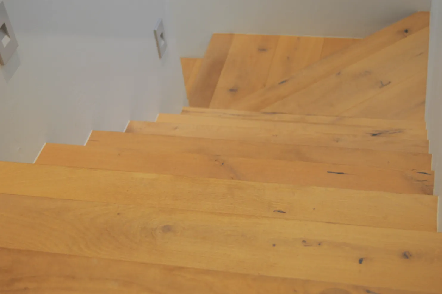 Winder stairs with oak treads