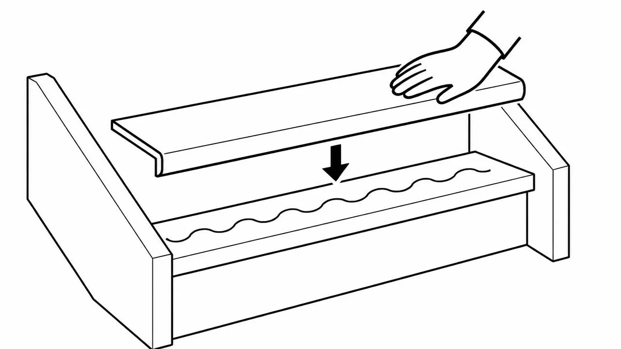 Diagram of stair nosing on a single step